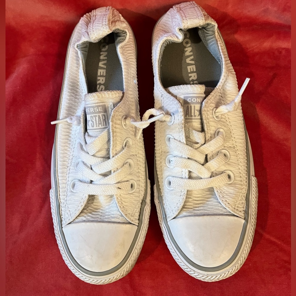 Converse Chuck Taylor slip on all white sneaker tennis‎ shoe, women’s size 6